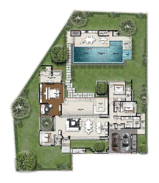 Botanica Chalong Bay — 4 спальни + сала · бассейн с джакузи и сан-деком, Чалонг, Пхукет