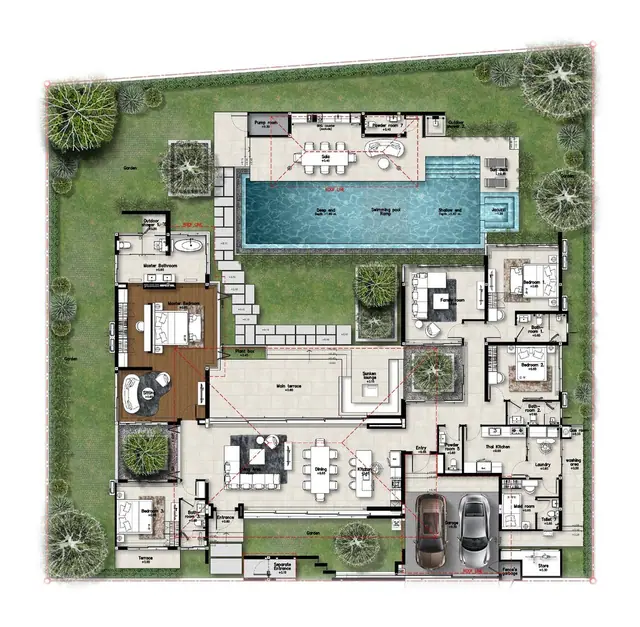 Botanica Chalong Bay — 4 спальни + сала · комната прислуги, гараж на 2 авто, Чалонг, Пхукет