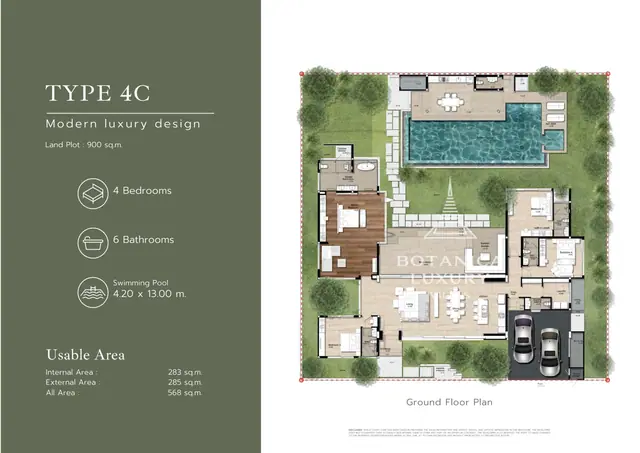 Botanica Forestique — Type 4C · 4 спальни · 568 м², Банг Тао и Лагуна, Пхукет