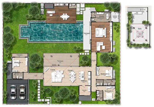 Botanica Grand Avenue — Grand Signature · Тип SB · 4 спальни + сала на крыше, Лаян, Пхукет