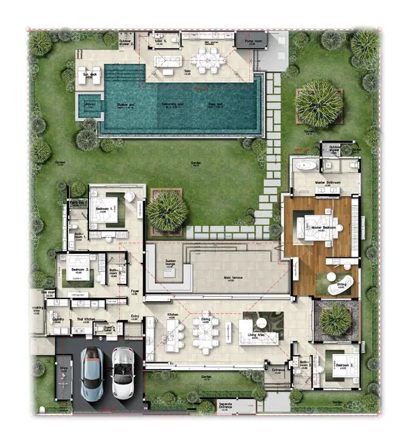 Botanica Green Boulevard — 4 спальни · 615 м², Банг Тао и Лагуна, Пхукет