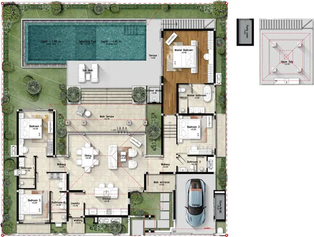Botanica Lakeside II — 4 спальни + верхняя сала, Лаян, Пхукет