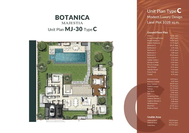 Botanica Majestia — 4 спальни · 615 м², 6 санузлов (участок 1 006,5 м²), Ко Кео, Пхукет