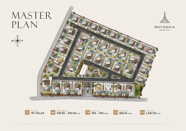 Botanica Majestia — Генплан: 39 вилл, участки 425-933 м², Ко Кео, Пхукет