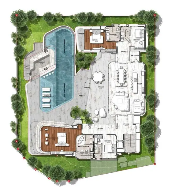 Botanica Sky Valley — 4 спальни · лифт, винная комната и бассейн 20 м с сан-деком, Лаян, Пхукет
