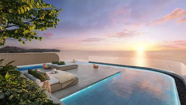 Oceanus Banyan Tree Beach Residences — Бассейн на закате, Банг Тао и Лагуна, Пхукет