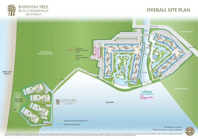 Oceanus Banyan Tree Beach Residences — Границы участка, парковки и выход к пляжу, Банг Тао и Лагуна, Пхукет