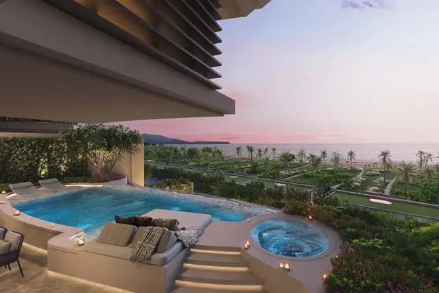 Sirena Banyan Tree Beach Residences — Тип C: бассейн с джакузи, сумерки, Банг Тао и Лагуна, Пхукет