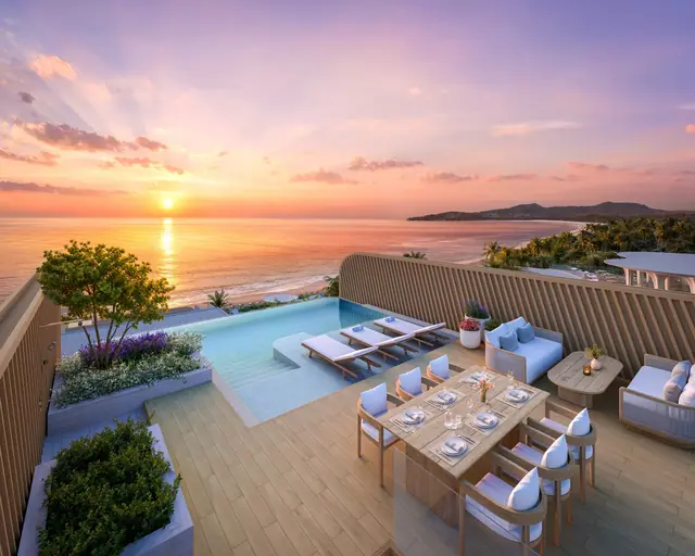 Varuna Banyan Tree Beach Residences — Крыша с собственным бассейном на закате, Банг Тао и Лагуна, Пхукет