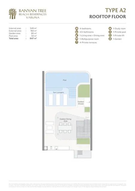 Varuna Banyan Tree Beach Residences — Тип A2 — крыша, Банг Тао и Лагуна, Пхукет