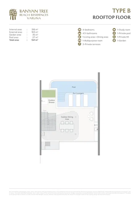 Varuna Banyan Tree Beach Residences — Тип B — крыша, Банг Тао и Лагуна, Пхукет