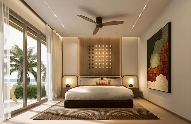Varuna Banyan Tree Beach Residences — Спальня с декоративным изголовьем, Банг Тао и Лагуна, Пхукет