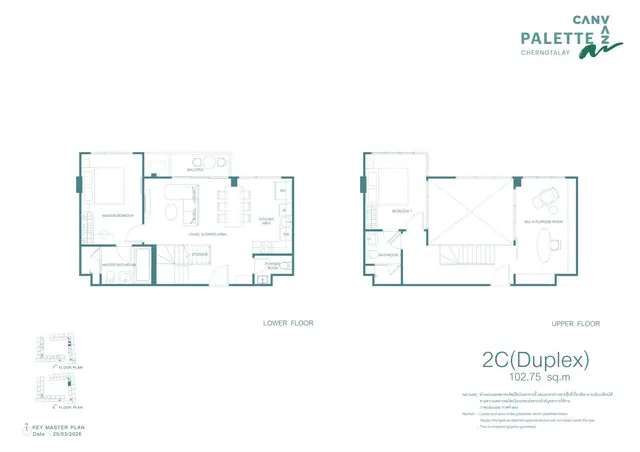 Canvaz Palette Cherngtalay — Дуплекс 2 спальни · 102.75 м², Банг Тао и Лагуна, Пхукет