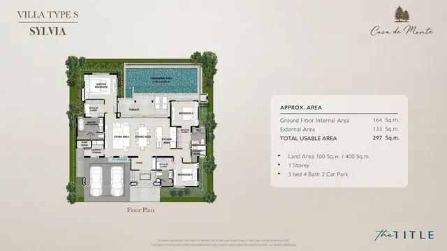 Casa de Monte — Тип S «Sylvia» — 3 спальни, 1 этаж · 297 м² · участок 400 м² · 2 виллы, Ко Кео, Пхукет