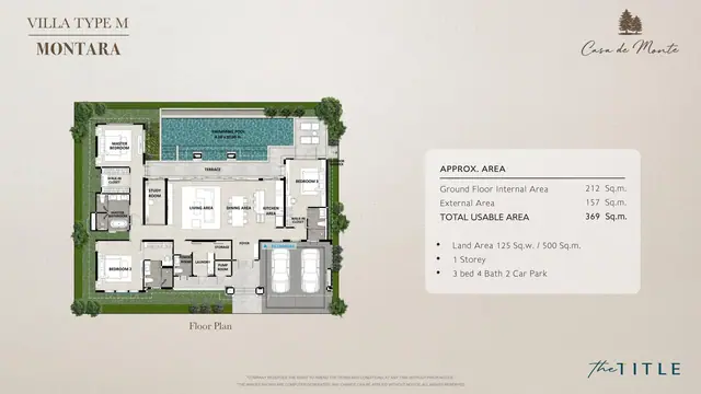 Casa de Monte — Тип M «Montara» — 3 спальни, 1 этаж · 369 м² · участок 500 м² · 2 виллы, Ко Кео, Пхукет