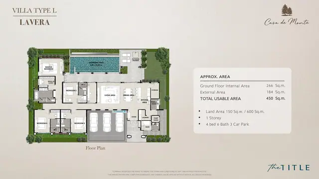 Casa de Monte — Тип L «Lavera» — 4 спальни, 1 этаж · 450 м² · участок 600 м² · 1 вилла, Ко Кео, Пхукет