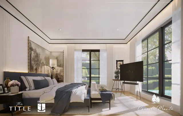 Casa de Monte — Спальня с ТВ и панорамным окном · вилла S2, Ко Кео, Пхукет