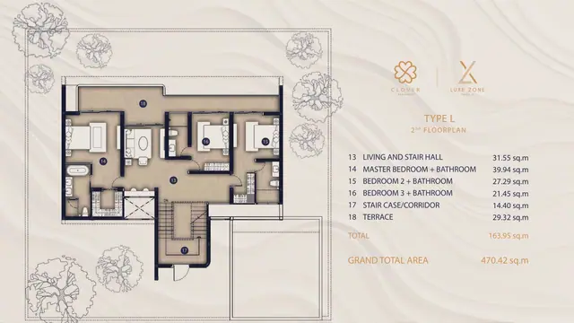 Clover Residence — Тип L — 2-й этаж · 164 м², Банг Тао и Лагуна, Пхукет