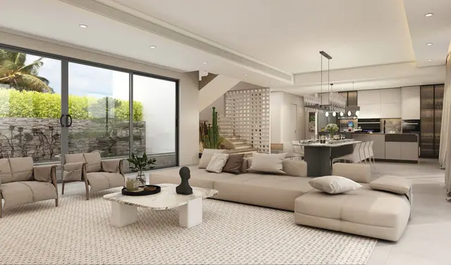 Clover Residence — Гостиная с панорамным окном, Банг Тао и Лагуна, Пхукет
