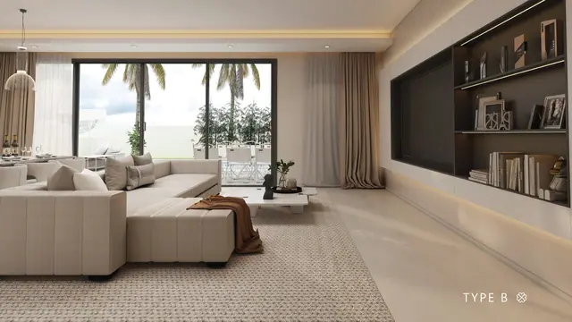Clover Residence — Гостиная с библиотекой, Банг Тао и Лагуна, Пхукет