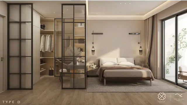 Clover Residence — Спальня с гардеробной за стеклом, Банг Тао и Лагуна, Пхукет