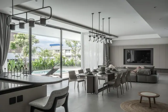 Clover Residence — Гостиная-столовая с видом, Банг Тао и Лагуна, Пхукет