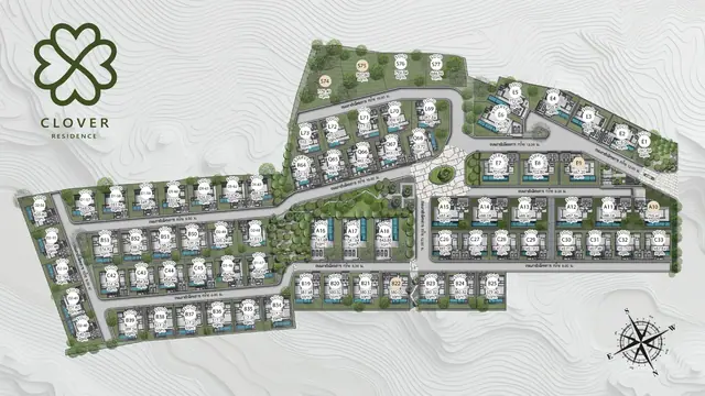Clover Residence — Генплан посёлка с номерами вилл, Банг Тао и Лагуна, Пхукет