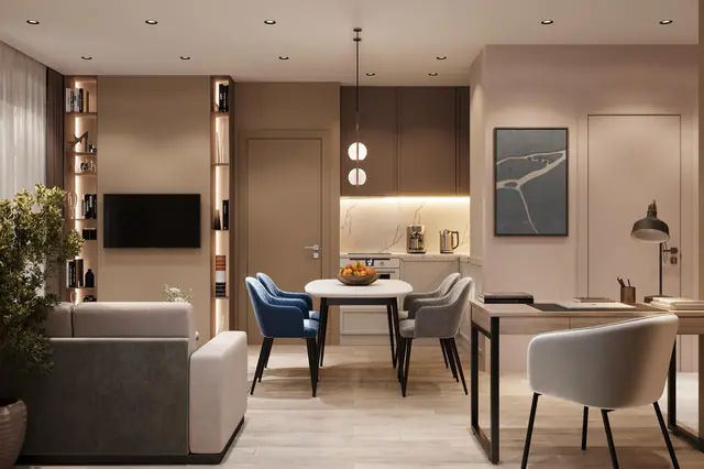 Dominion Rawai — Кухня-гостиная, 1 спальня 56 м², Раваи и Най Харн, Пхукет