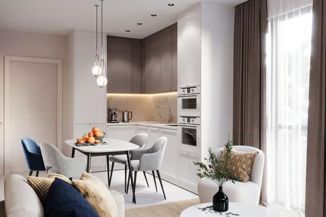 Dominion Rawai — Кухня-гостиная, 1 спальня 49,5 м², Раваи и Най Харн, Пхукет