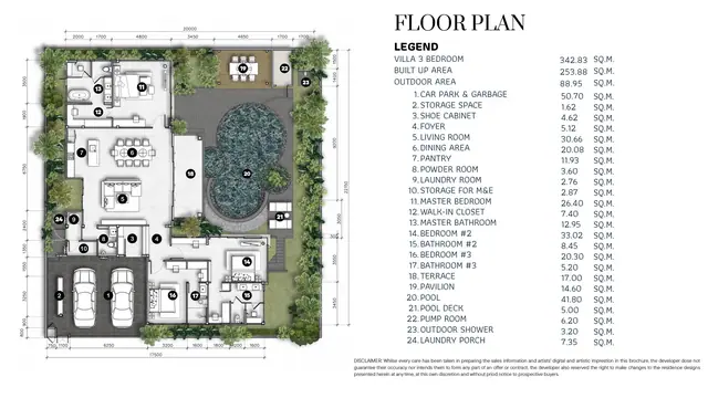 Erawana Creek — Планировка Type A — вилла 3 спальни, 343 м² (застройка 254 м², бассейн 42 м²), Банг Тао и Лагуна, Пхукет