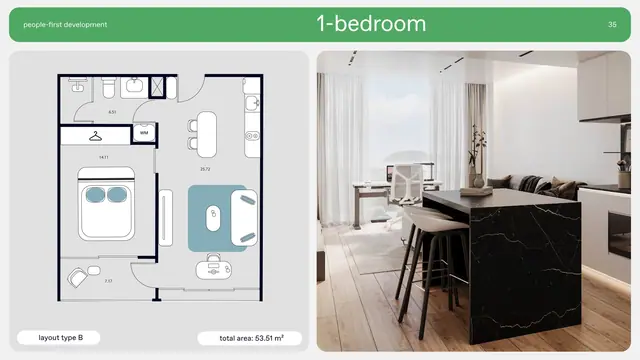 Essence — 1 спальня (тип B) · 54 м², Раваи и Най Харн, Пхукет