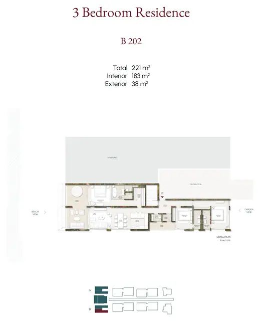 Gardens of Eden - Eden Residence — Резиденция B202 · 3 спальни, 221 м², Лаян, Пхукет