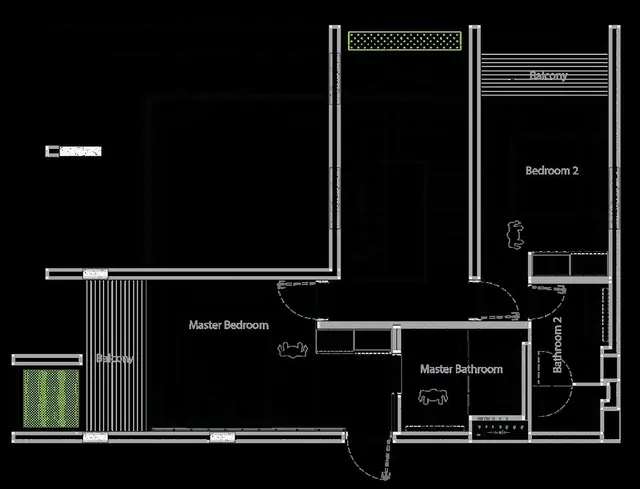 Gardens of Eden - Park Residences — Дуплекс, верхний уровень — мастер-спальня, спальня 2, две ванные, балконы, Банг Тао и Лагуна, Пхукет
