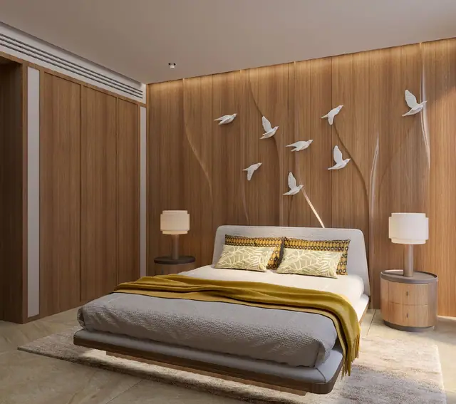 Gardens of Eden - Park Residences — Спальня с деревянной стеной, Банг Тао и Лагуна, Пхукет