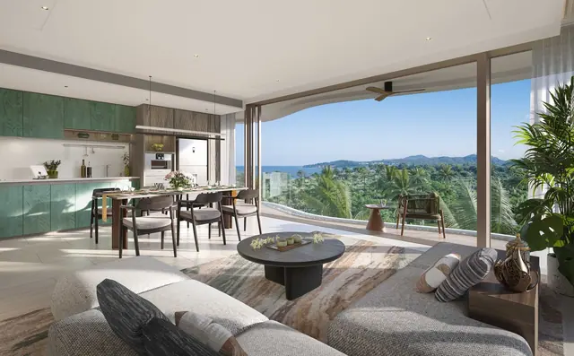 Garrya Residences — Гостиная с видом на море, Банг Тао и Лагуна, Пхукет