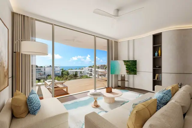 Garrya Residences — Пентхаус Peony: гостиная с видом на море, Банг Тао и Лагуна, Пхукет