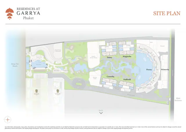 Garrya Residences — Генплан курорта: корпуса резиденций, отель, пляжный клуб, Банг Тао и Лагуна, Пхукет