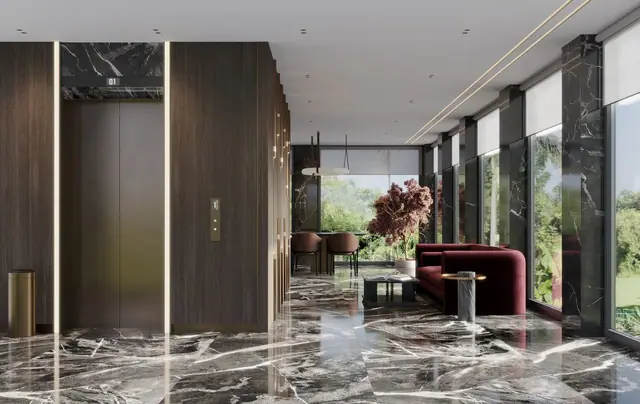 Hennessy Residence Karon — Лифтовый холл с мраморной отделкой, Карон и Ката, Пхукет