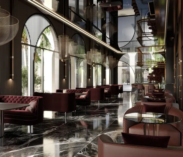 Hennessy Residence Karon — Лобби с арочными окнами и лестницей, Карон и Ката, Пхукет