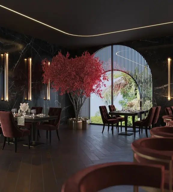 Hennessy Residence Karon — Обеденный зал с деревом-акцентом, Карон и Ката, Пхукет