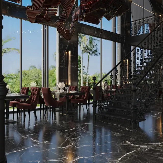 Hennessy Residence Karon — Обеденный зал с кованой лестницей, Карон и Ката, Пхукет