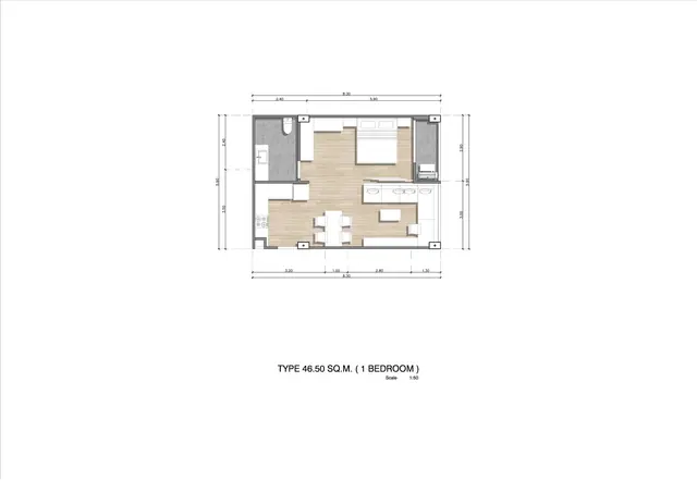 Hennessy Residence Karon — 1 спальня · 46.5 м², Карон и Ката, Пхукет