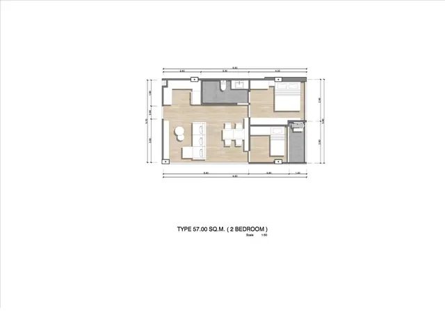Hennessy Residence Karon — 2 спальни · 57 м², Карон и Ката, Пхукет