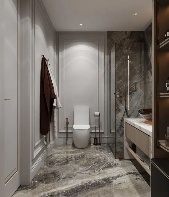 Hennessy Residence Karon — Ванная с мраморной отделкой · 2 спальни, Карон и Ката, Пхукет