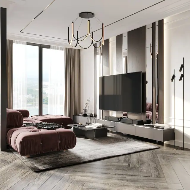 Hennessy Residence Karon — Гостиная с ТВ-панелью · 2 спальни, Карон и Ката, Пхукет