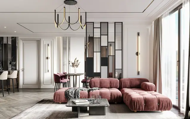 Hennessy Residence Karon — Гостиная и столовая за перегородкой · 2 спальни, Карон и Ката, Пхукет