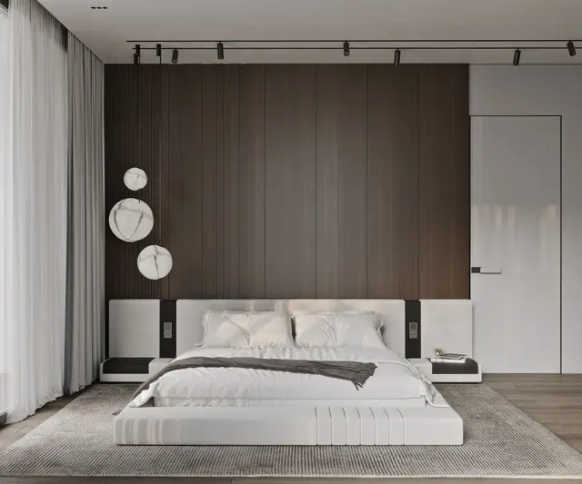 Hennessy Residence Karon — Третья спальня с деревянным изголовьем, Карон и Ката, Пхукет