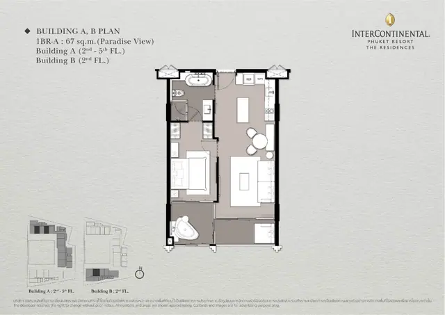 InterContinental — 1 спальня (1BR-A) · 67 м², Камала и Сурин, Пхукет