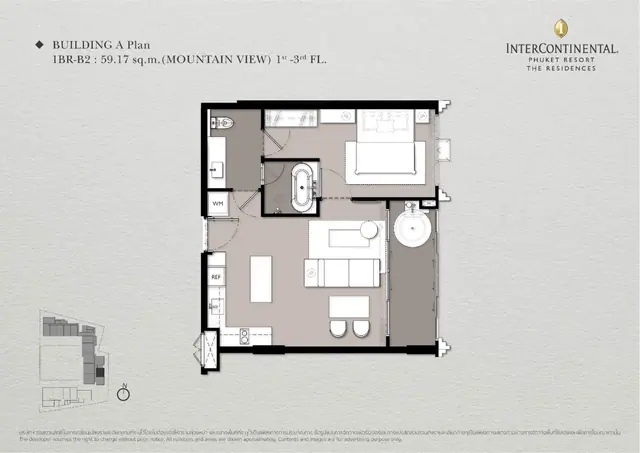 InterContinental — 1 спальня (1BR-B2) · 59 м², Камала и Сурин, Пхукет