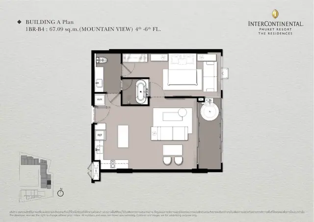 InterContinental — 1 спальня (1BR-B4) · 67 м², Камала и Сурин, Пхукет